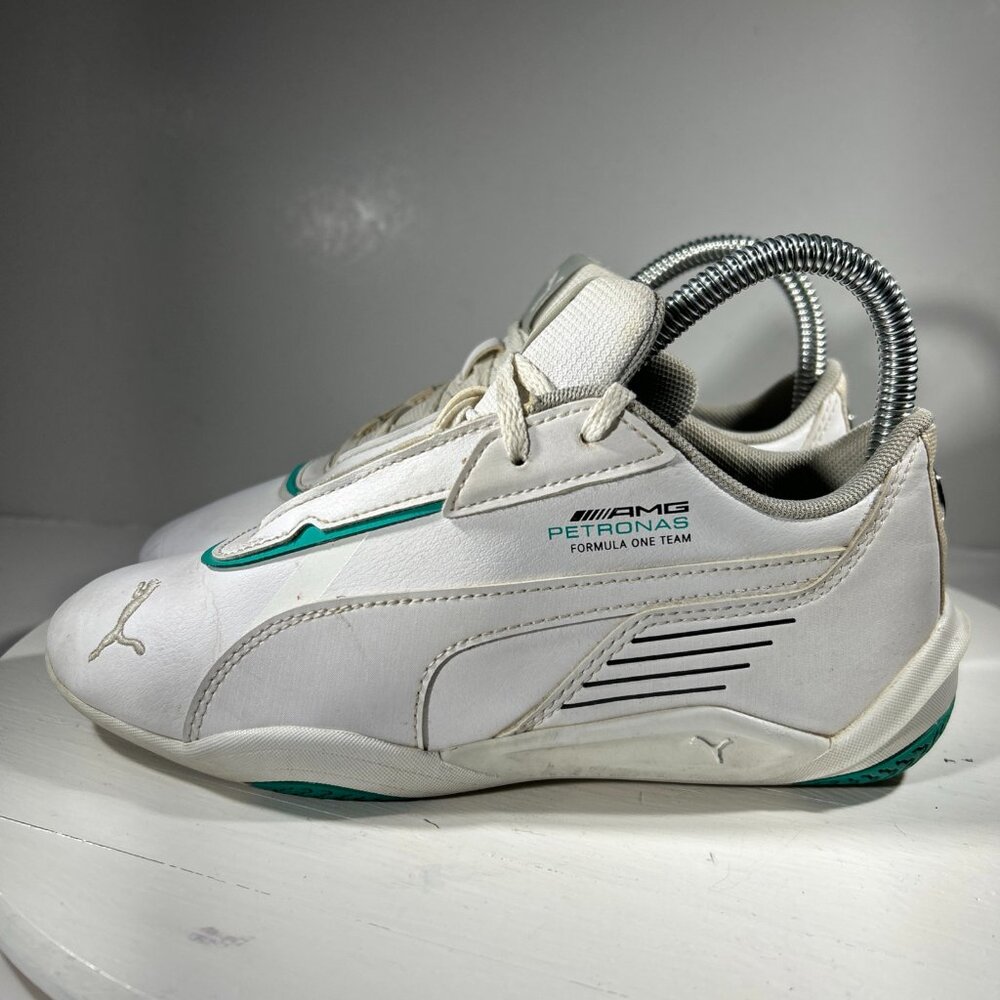 Puma Mercedes AMG Petronas F1 Shoes Sneakers Kids Boys Size 4C 4 White Car Race